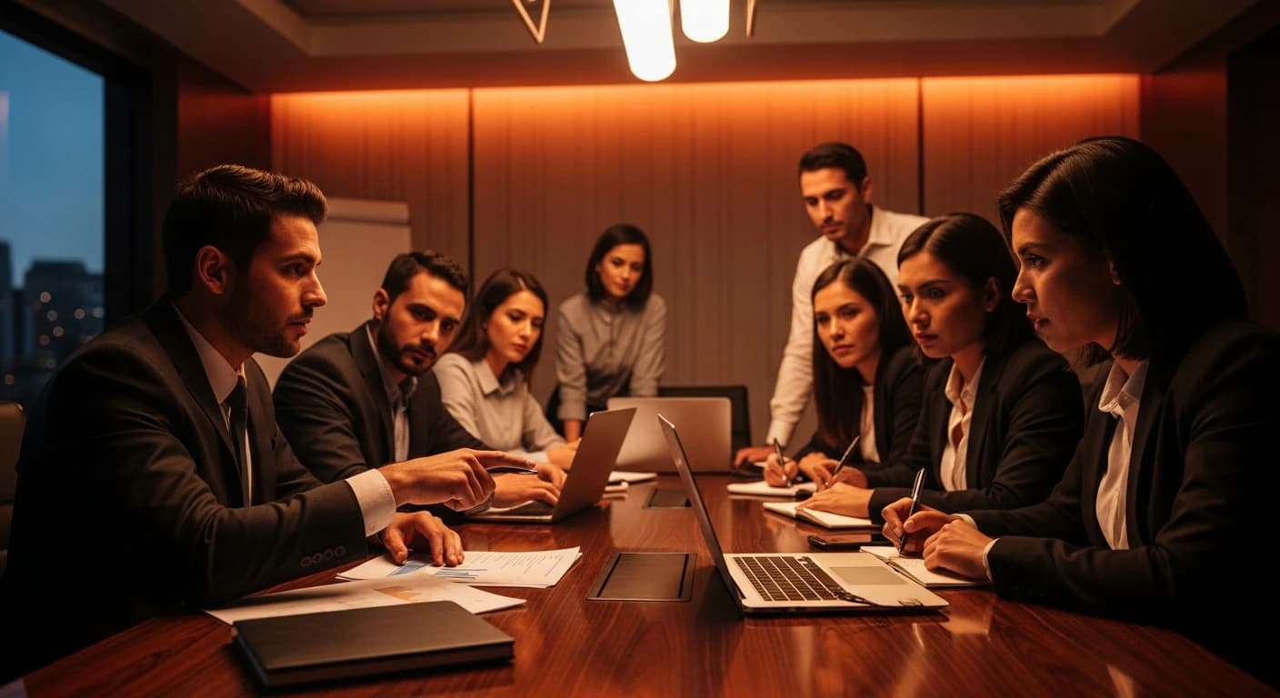 Equipo comercial B2B en una conversación de venta consultiva