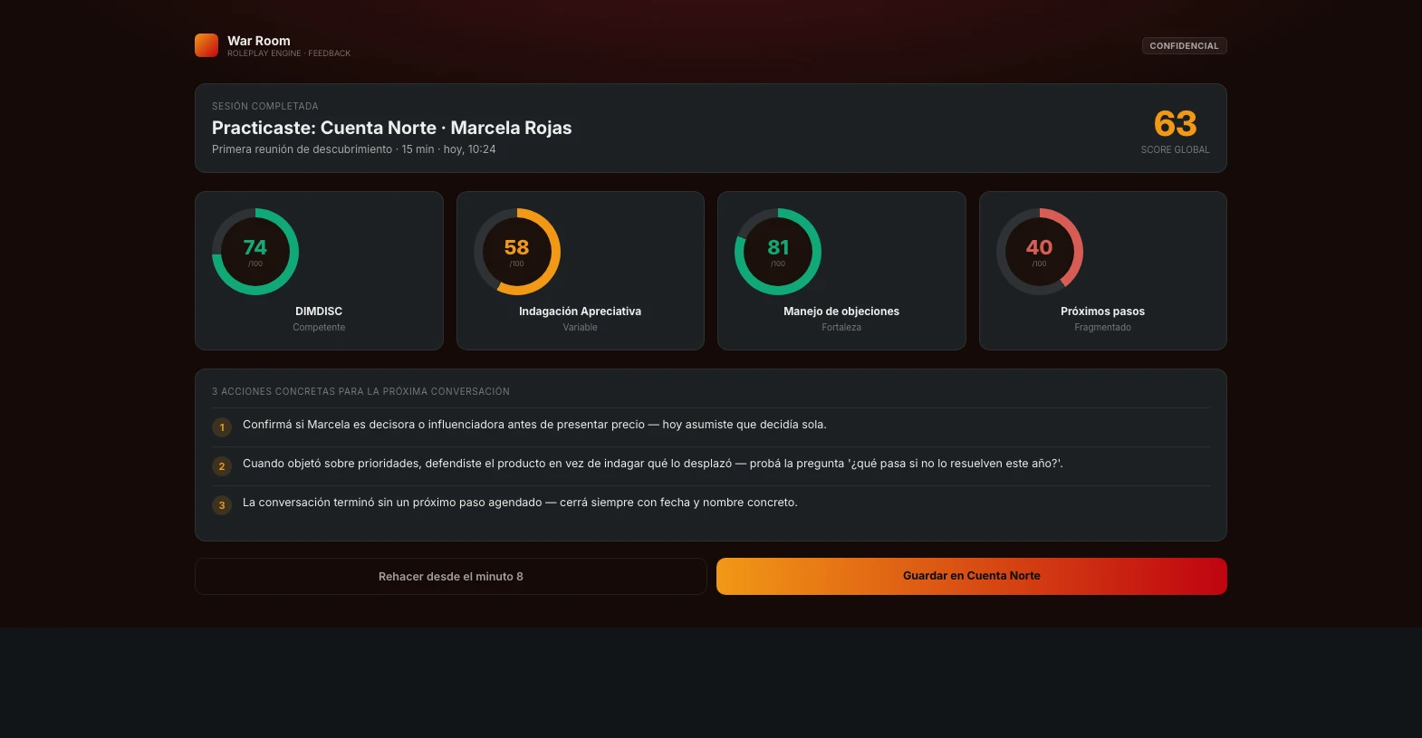 Roleplay Engine — feedback post-sesión